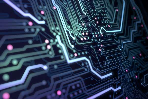 电路板，象征 AI 和平台技术