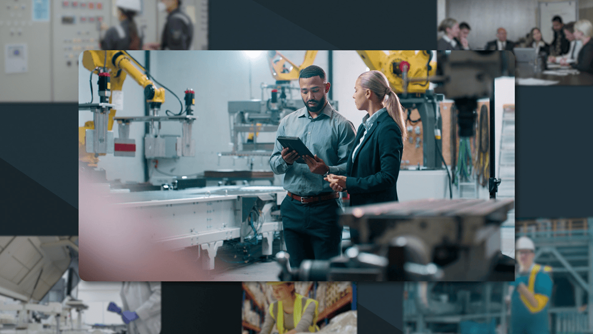 高管使用平板电脑操作企业级 AI